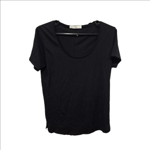 Rag & bone/JEAN Black Scoop Neck Short Sleeve Tee